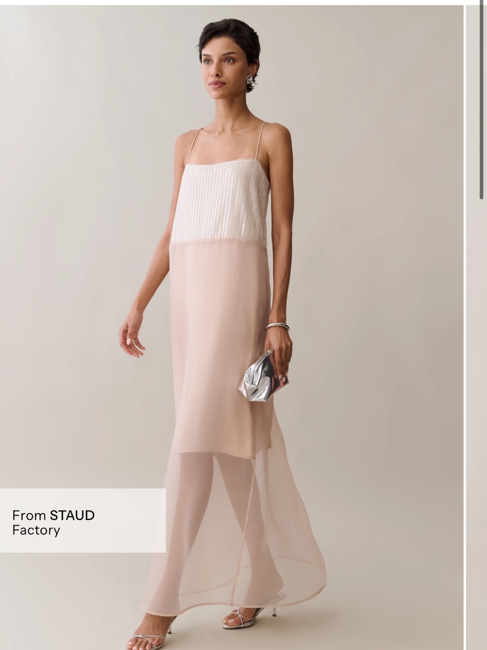 NWT Few Moda OPT Lumen Chiffon and sequin maxi dress in blush. Size M